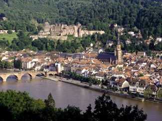Heidelberg mit Altstadt, Neckar und Schlo